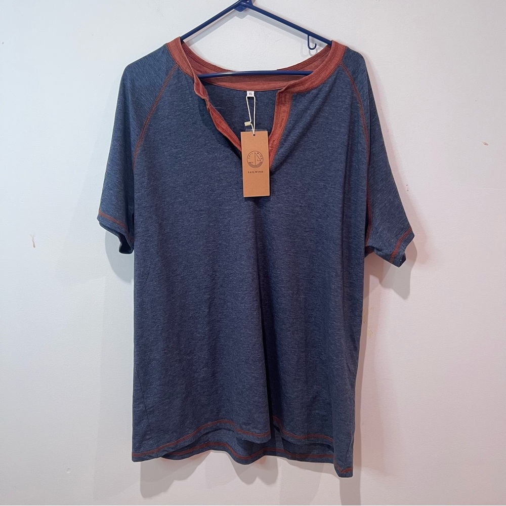 Sailwind Blue and Brown Short Sleeve Shirt